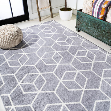 Tumbling Blocks Modern Geometric Area Rug 2